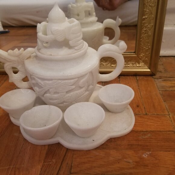 White Marble Chinese Tea Set - Picture 5 of 5